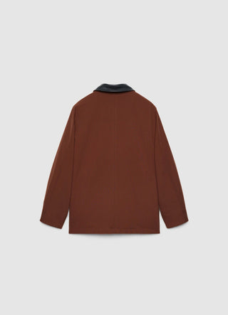 Giacca con colletto effetto pelle e tasche con patta