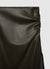 Longuette leather-effect skirt with slit