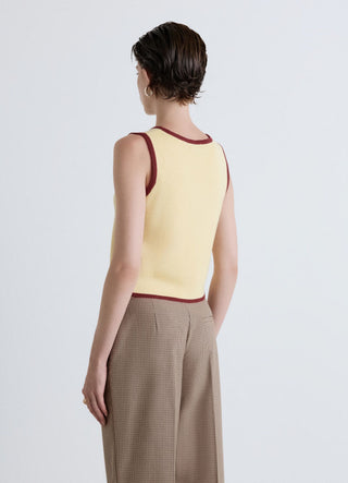 Top with buttons and contrasting trims