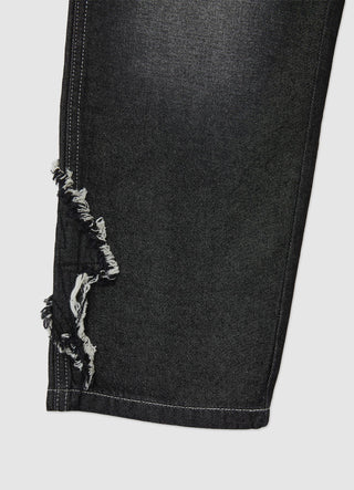 Superweite Jeans mit Rissen