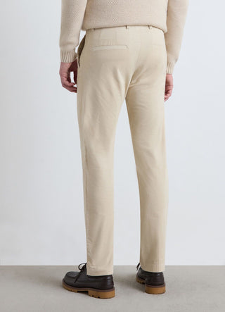 Pantaloni chino in velluto a tinta unita