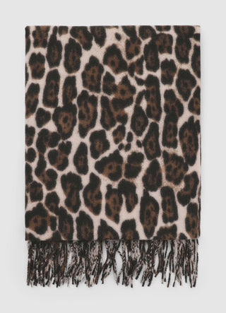 Sciarpa animalier con frange