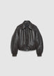 Leather-effect bomber jacket with classic collar - XS