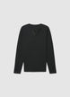 Solid colour waffle fabric crew neck T-shirt - L