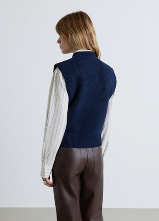 Gilet in maglia con applicazioni strass