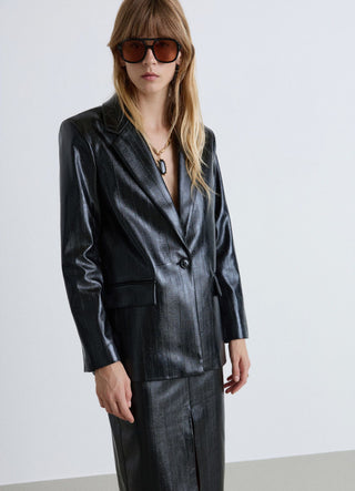 Veste à un bouton effet enduit