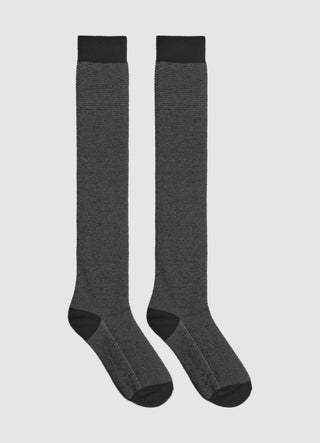 Solid-colour long knitted socks
