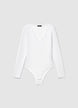 Long-sleeve bodysuit with V-neckline - XS