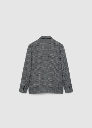 Veste croisée à carreaux en mélange de laine