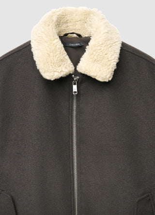 Giubbotto con colletto sherpa e zip