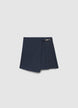 Kurze Hose mit Falten und Schnalle - XS