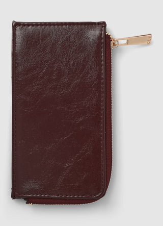 Solid colour card holder with zip