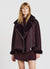 Padded jacket with fur-effect collar