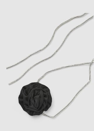 Choker con strass e applicazione floreale