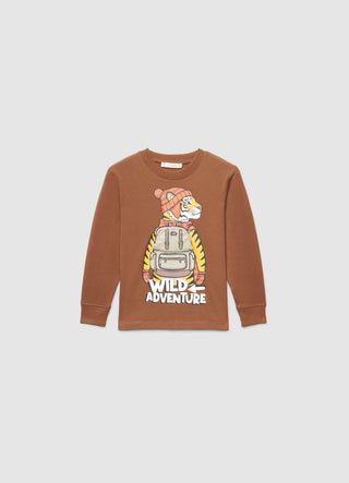 T-shirt oversize avec imprimé tigre et application