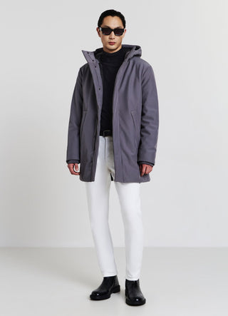Einfarbiger Parka-Obermantel