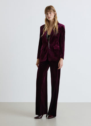 Single-breasted velvet jacket