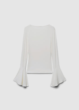 T-shirt z falbanami na rękawach