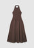 Vestito lungo halter a tinta unita
