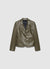 Einfarbiger Blazer mit Lederoptik