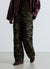 Cargo trousers with camouflage print and drawstring