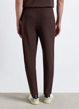 Long gym trousers in piqué fabric with drawstring waistband