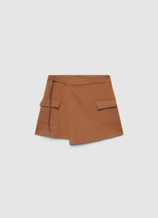 Gonna-pantalone asimmetrica con tasche cargo