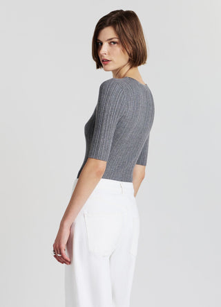 T-shirt maglia a costine