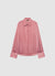 Chemise à rayures avec col classique en similicuir satinée