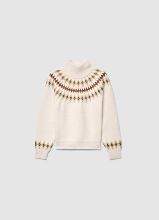 Jacquard-Pullover mit hohem Kragen