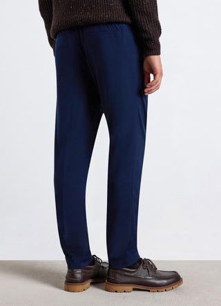 Long trousers with elastic waistband