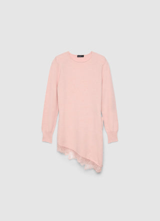Pull long avec bordure en dentelle