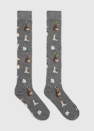 Long socks with dog print