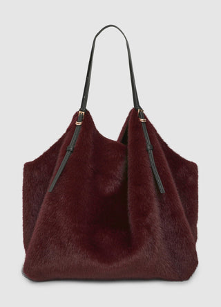 Shopper con effetto pelo e pochette interna