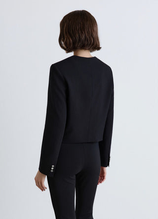 Veste courte sans col avec boutons