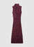 Robe longue drapée en devoré floral