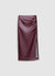 Longuette leather-effect skirt with slit