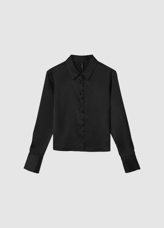 Camicia crop simil satin