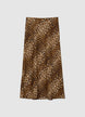 Gonna midi animalier simil satin - XS