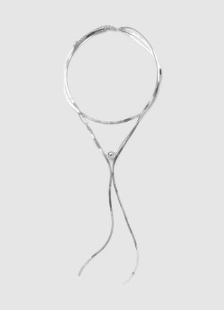 Collana lunga a tre fili con sfera