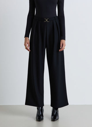 Pantaloni palazzo con cintura