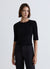 T-shirt a coste con bordi ondulati