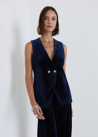 Gilet con bottoni gioiello