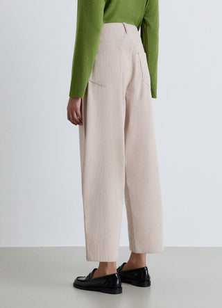 Solid colour barrel trousers