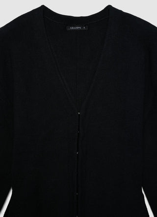 Cardigan avec crochets et col en V