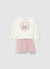 Abito felpa con stampa e gonna in tulle
