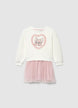 Sweatshirt dress with print and tulle skirt - 6-7