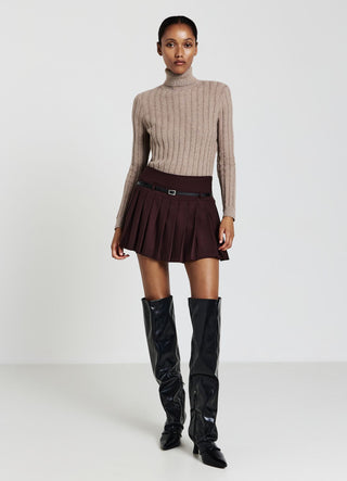 Rollkragenpullover mit Zopfmuster