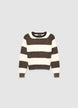 Maglia girocollo in ciniglia a righe - XS