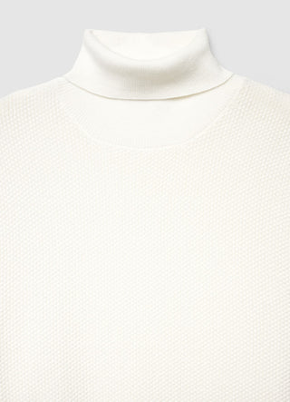 Feinstrick-Pullover mit Stehkragen und Strukturmuster